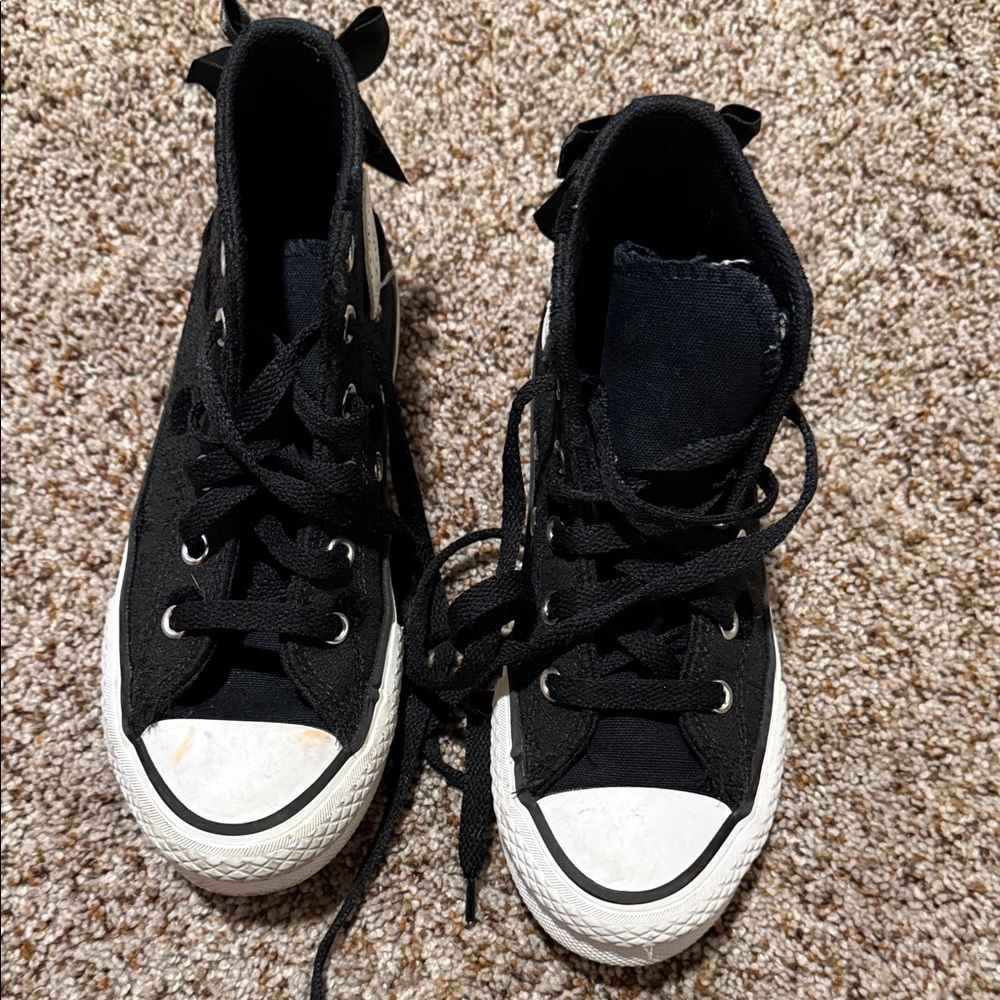 Converse Black High-Top Canvas Sneakers with White Soles